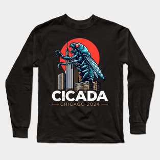 Great Cicada Comeback Tour 2024 Insect Invasion, Chicago Long Sleeve T-Shirt